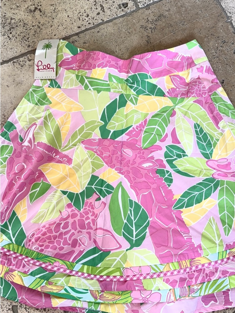 Nwt LILLY PULITZER shell Pink Giraffe Marla Chilean Avenue Jungle Skirt